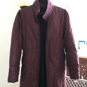 Dana Buchman Burgundy Down Filled Puffer Coat M
